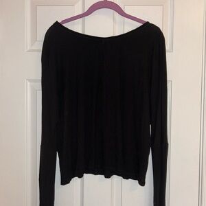 Chic Black Long Sleeve Women's Top